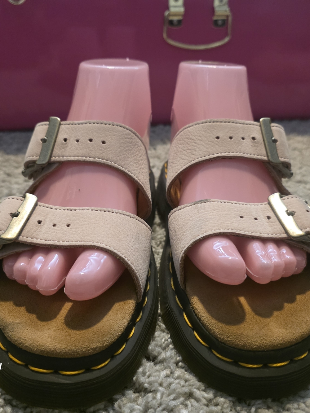 Dr. Martens Beige Leather Double Strap Sandals - Picture 2 of 4